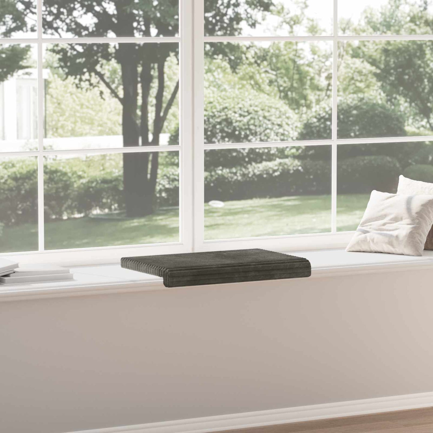 vidaXL Bench Cushion Plush Corduroy Anthracite Depth 35 cm