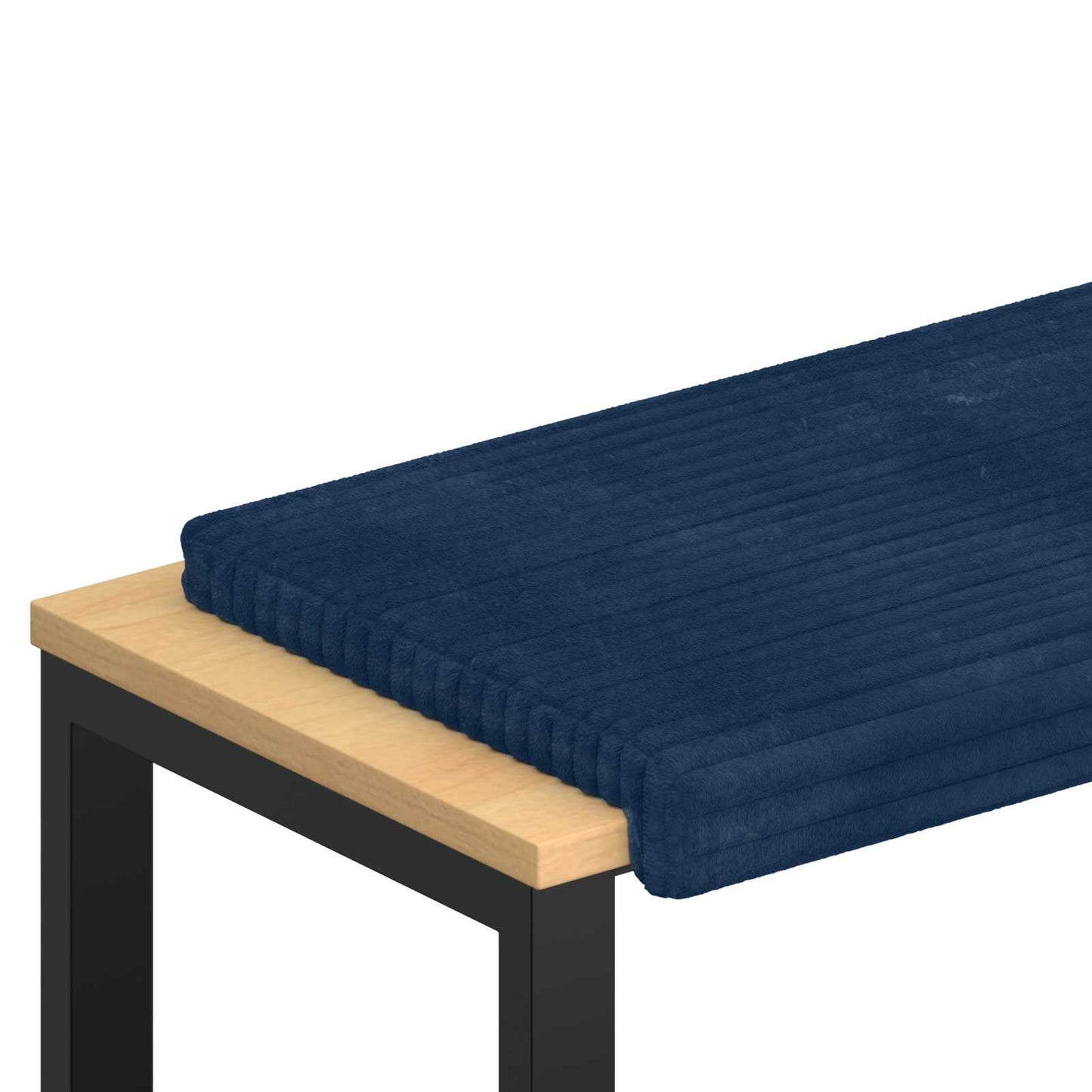 vidaXL Bench Cushion Plush Corduroy Navy Blue Depth 35 cm