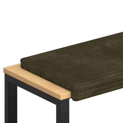 vidaXL Bench Cushion Plush Corduroy Green Depth 35 cm