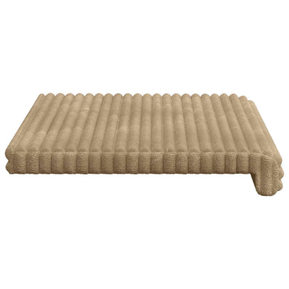vidaXL Bench Cushion Plush Corduroy Taupe Depth 35 cm