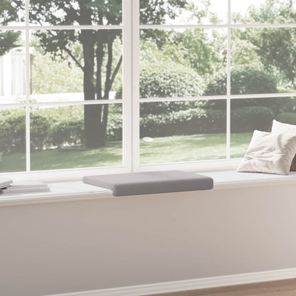vidaXL Bench Cushion Sherpa Fabric Light Grey Depth 35 cm
