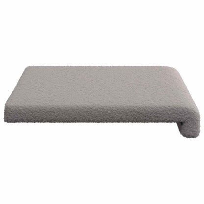 vidaXL Bench Cushion Sherpa Fabric Light Grey Depth 35 cm