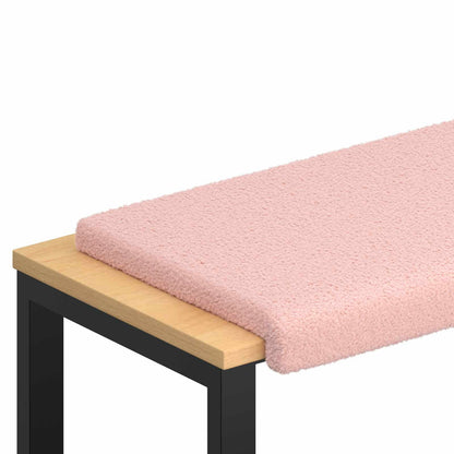 vidaXL Bench Cushion Sherpa Fabric Pink Depth 35 cm