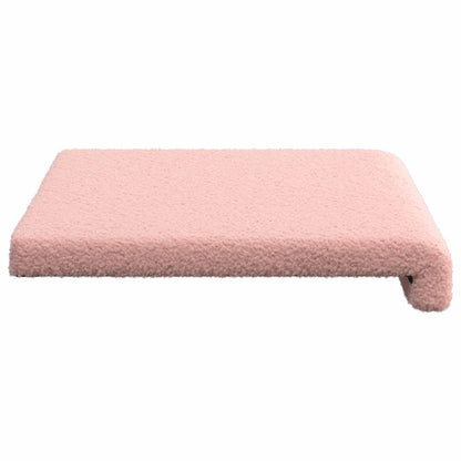vidaXL Bench Cushion Sherpa Fabric Pink Depth 35 cm