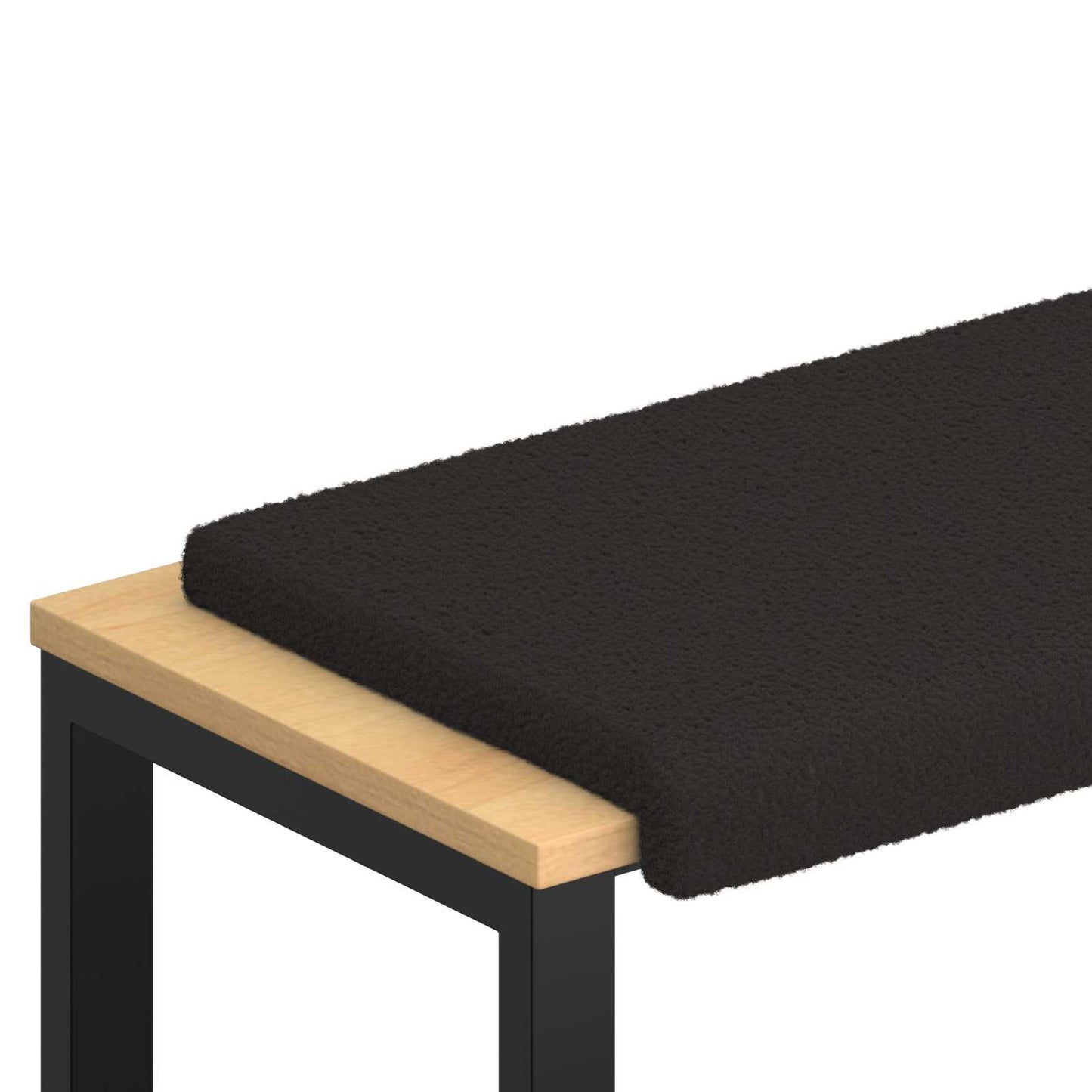 vidaXL Bench Cushion Sherpa Fabric Black Depth 35 cm