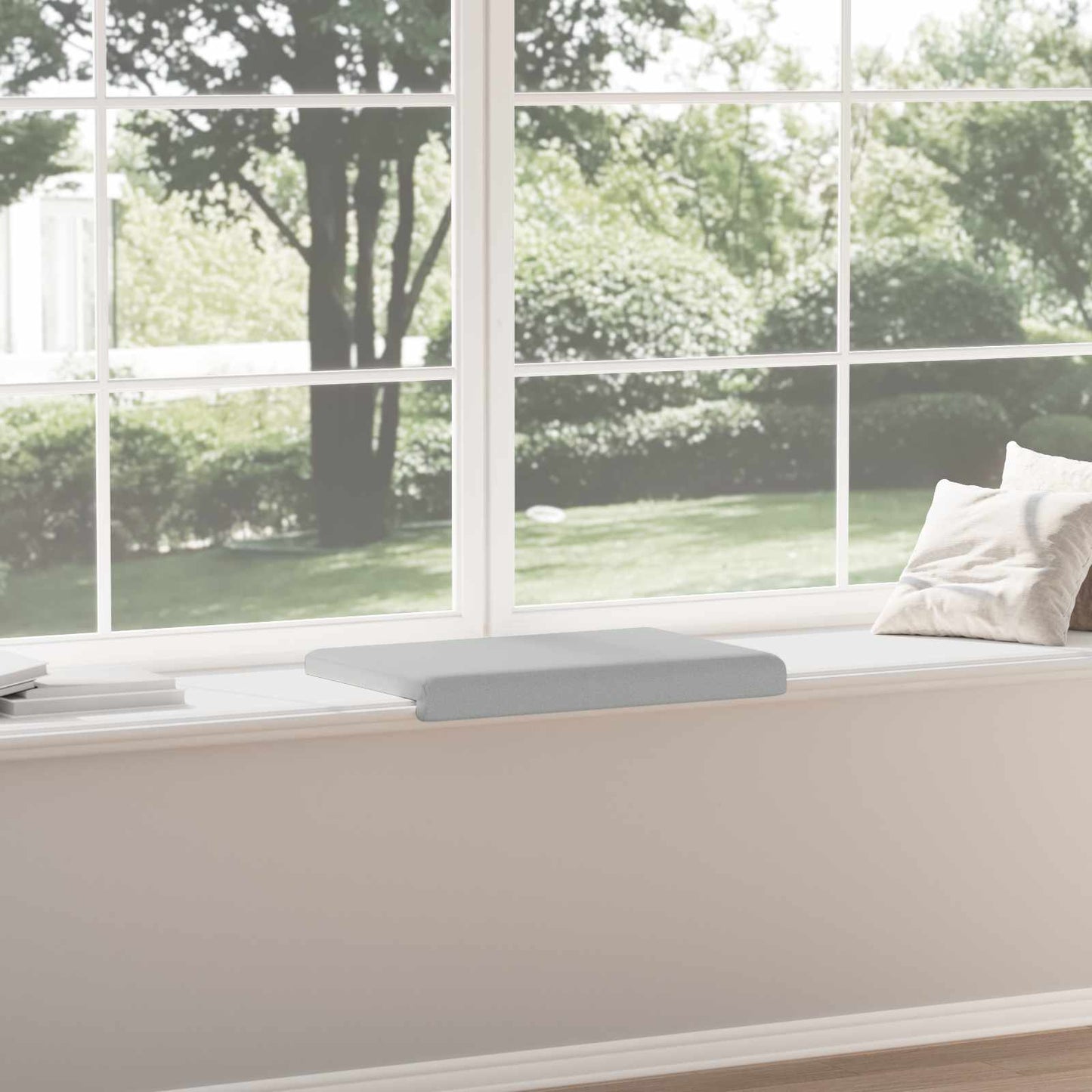 vidaXL Bench Cushion Textured Velvet Light Grey Depth 35 cm