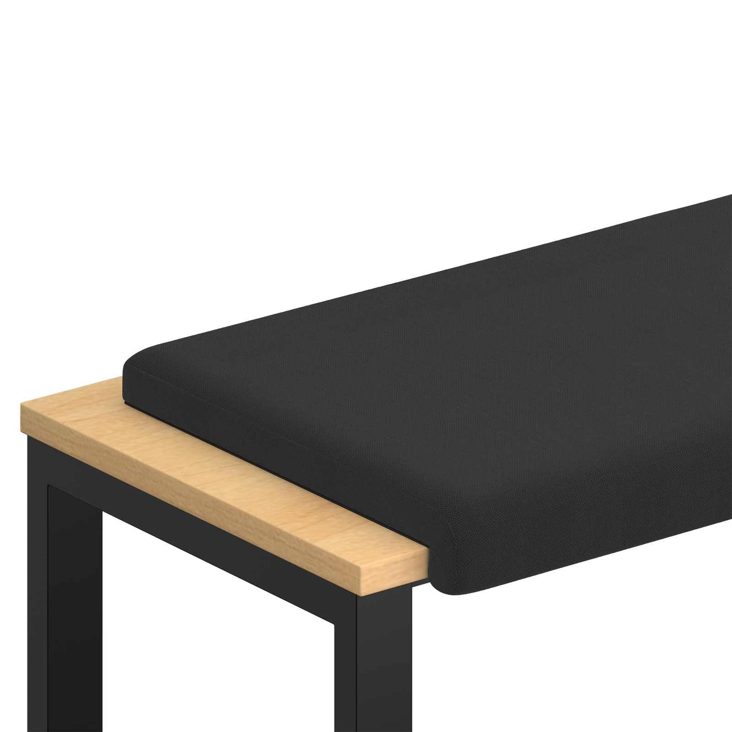 vidaXL Bench Cushion Textured Velvet Black Depth 35 cm