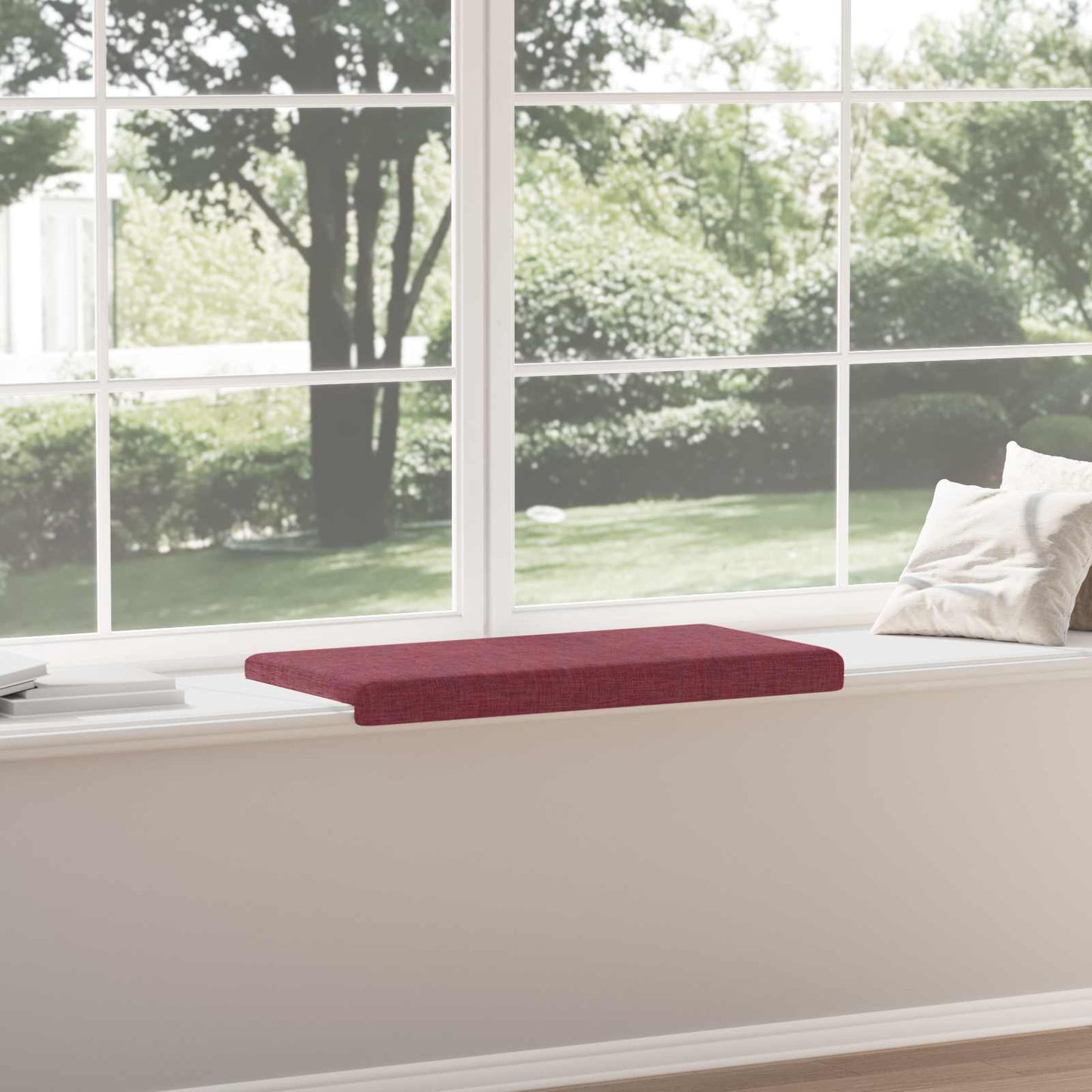 vidaXL Bench Cushion Fabric Wine Red Depth 35 cm