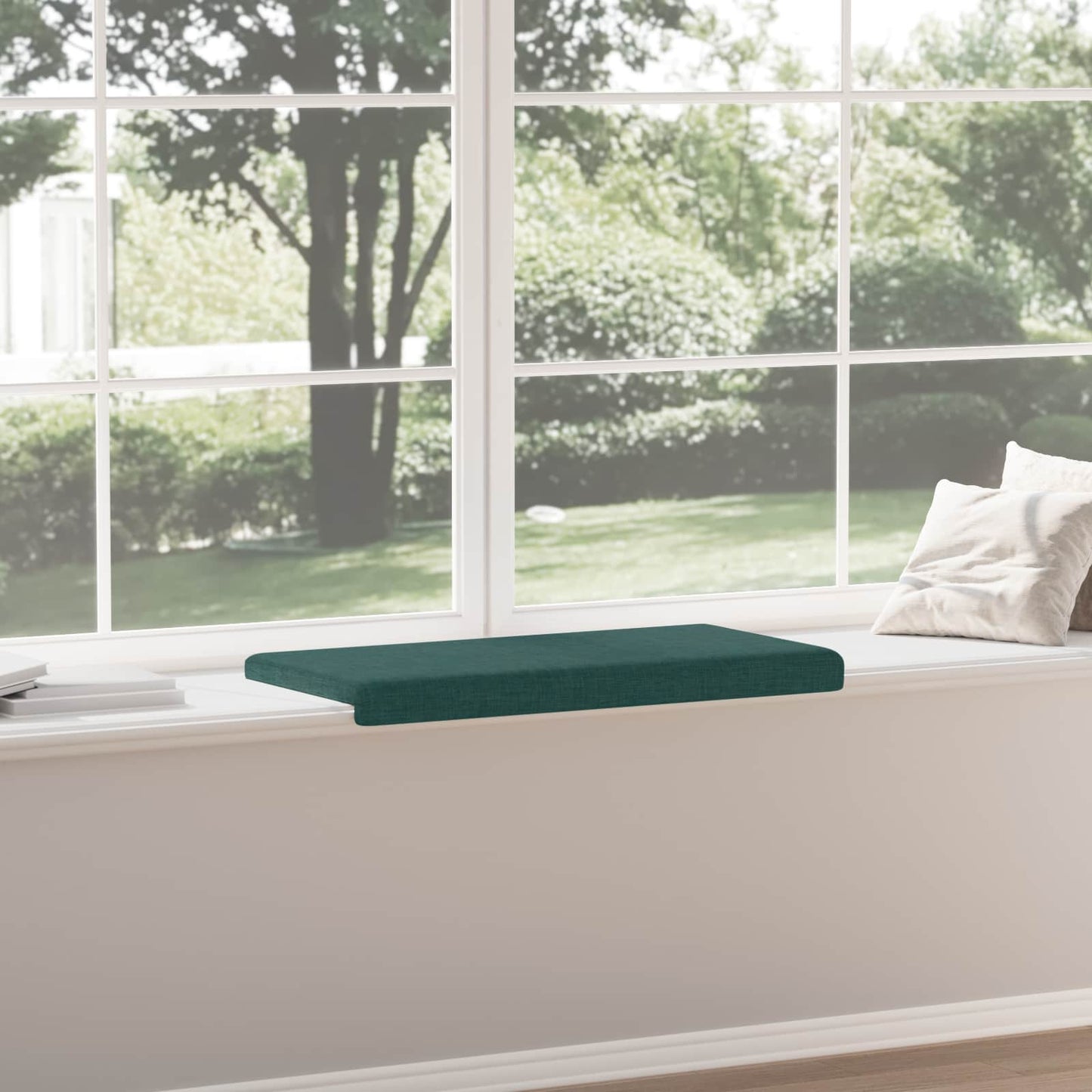vidaXL Bench Cushion Fabric Dark Green Depth 35 cm
