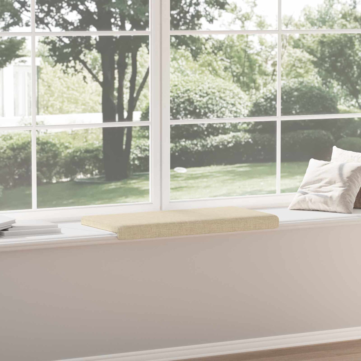 vidaXL Bench Cushion Fabric Cream Depth 35 cm
