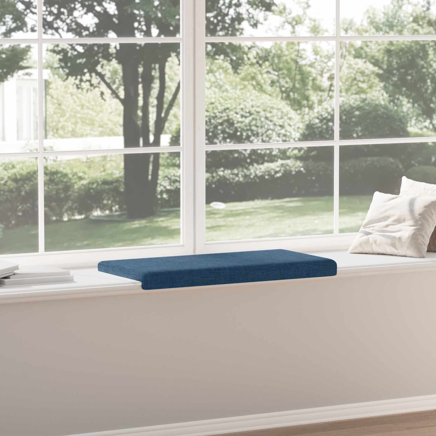 vidaXL Bench Cushion Fabric Blue Depth 35 cm