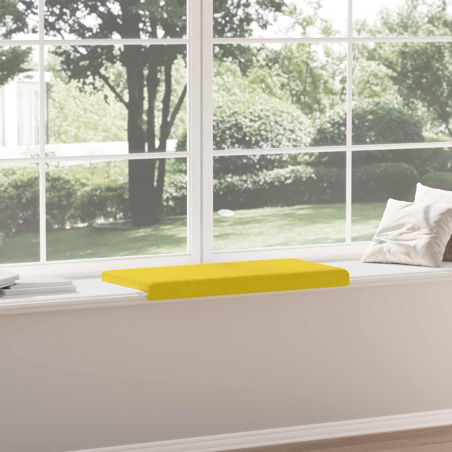 vidaXL Bench Cushion Fabric Light Yellow Depth 35 cm