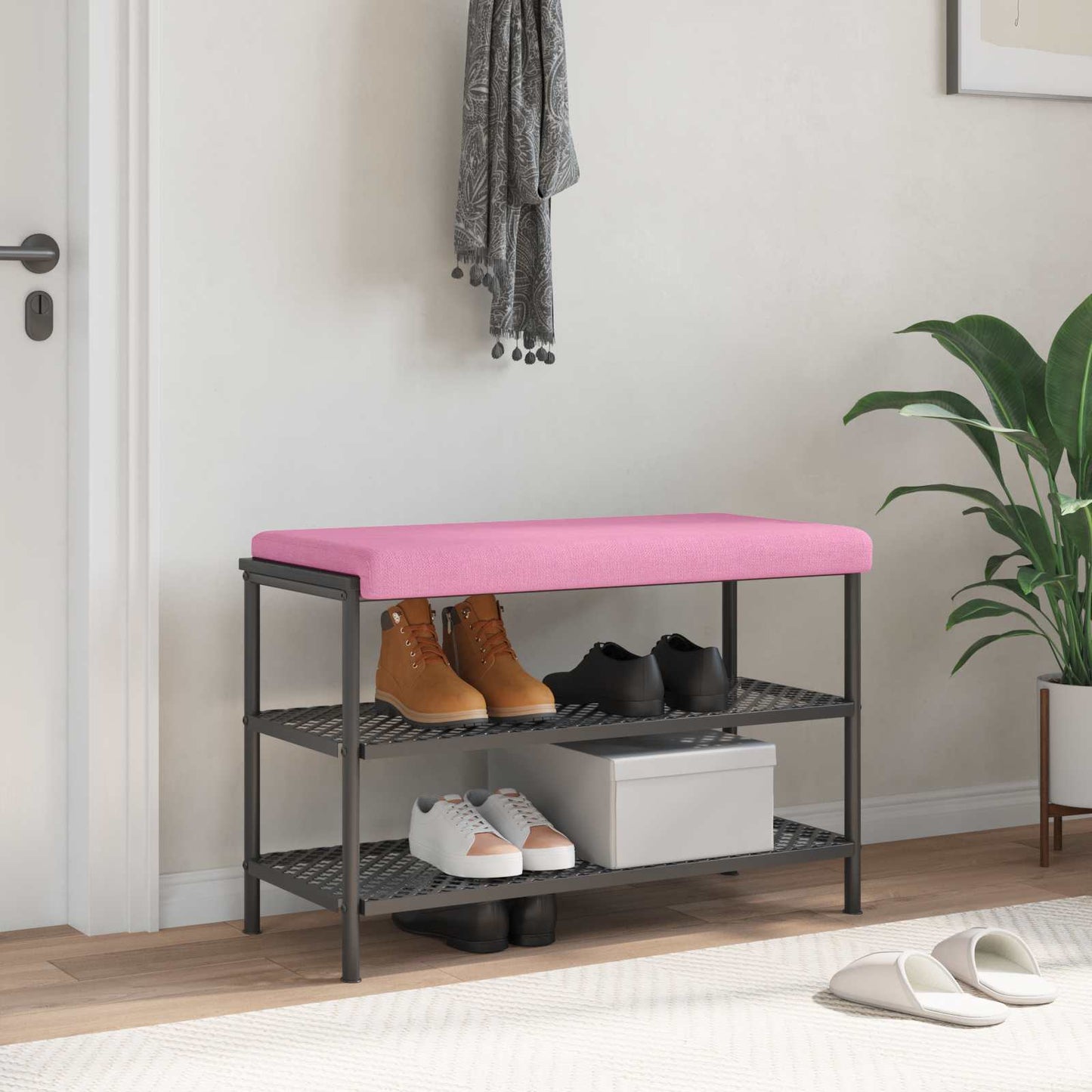 vidaXL Bench Cushion Fabric Pink Depth 35 cm