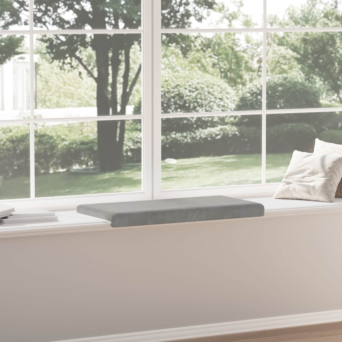 vidaXL Bench Cushion Velvet Light Grey Depth 35 cm