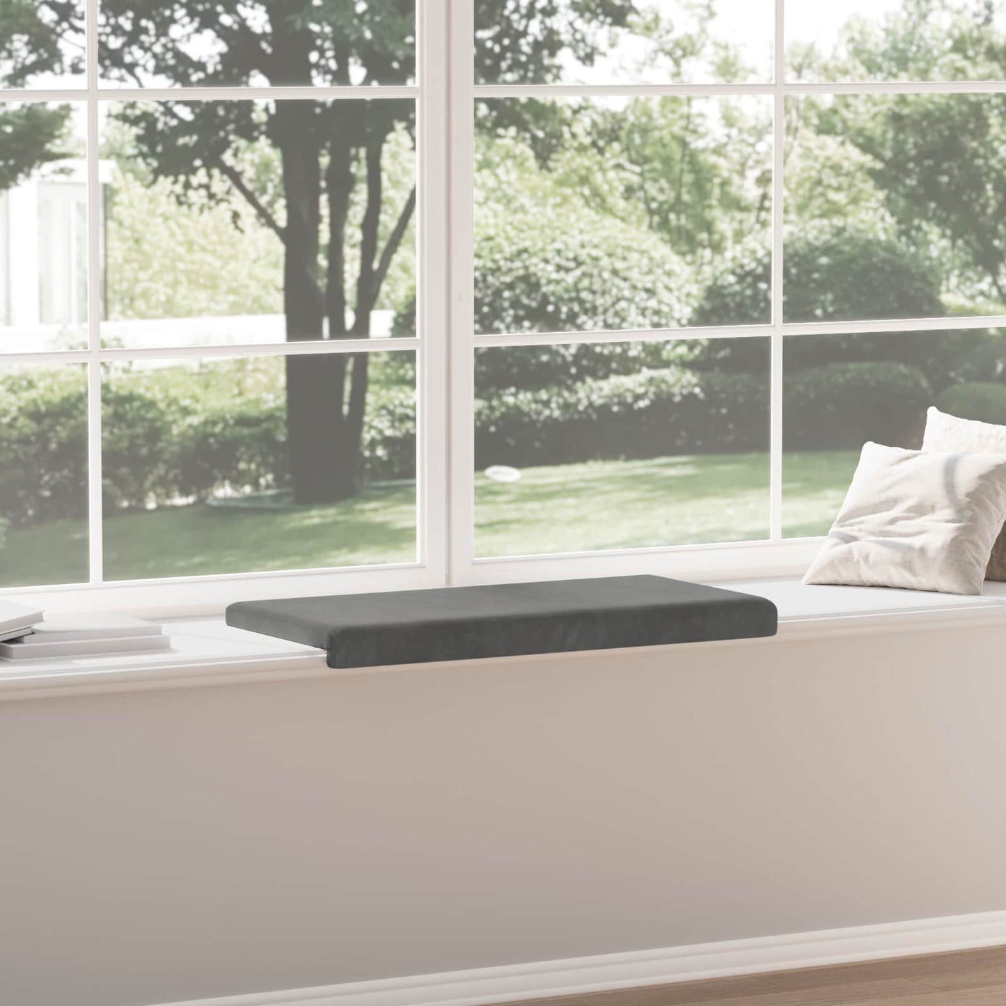 vidaXL Bench Cushion Velvet Dark Grey Depth 35 cm