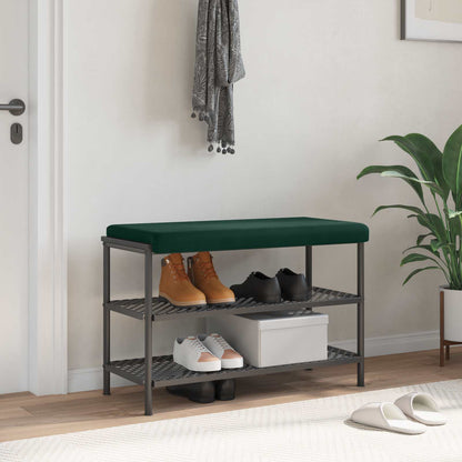 vidaXL Bench Cushion Velvet Dark Green Depth 35 cm
