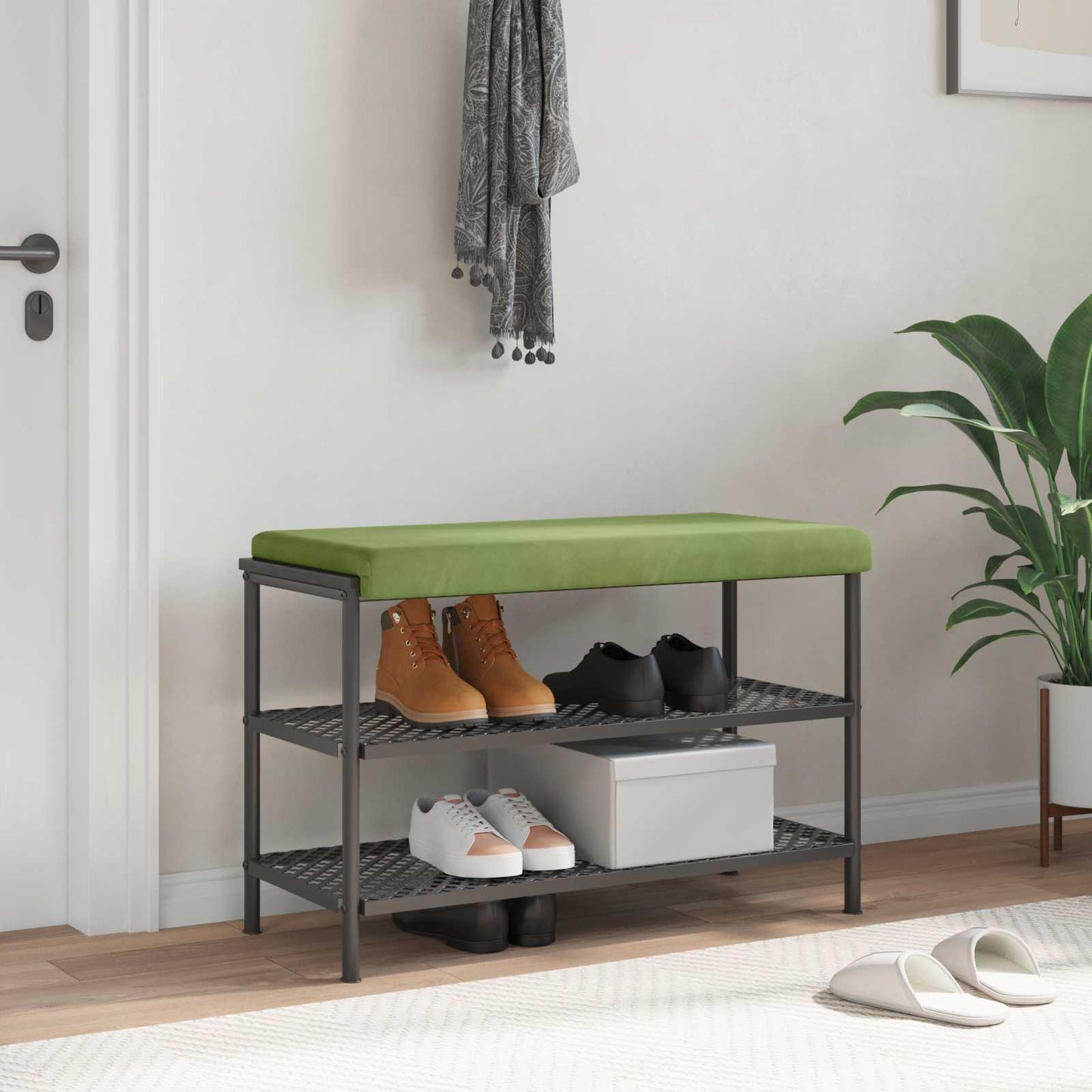 vidaXL Bench Cushion Velvet Light Green Depth 35 cm