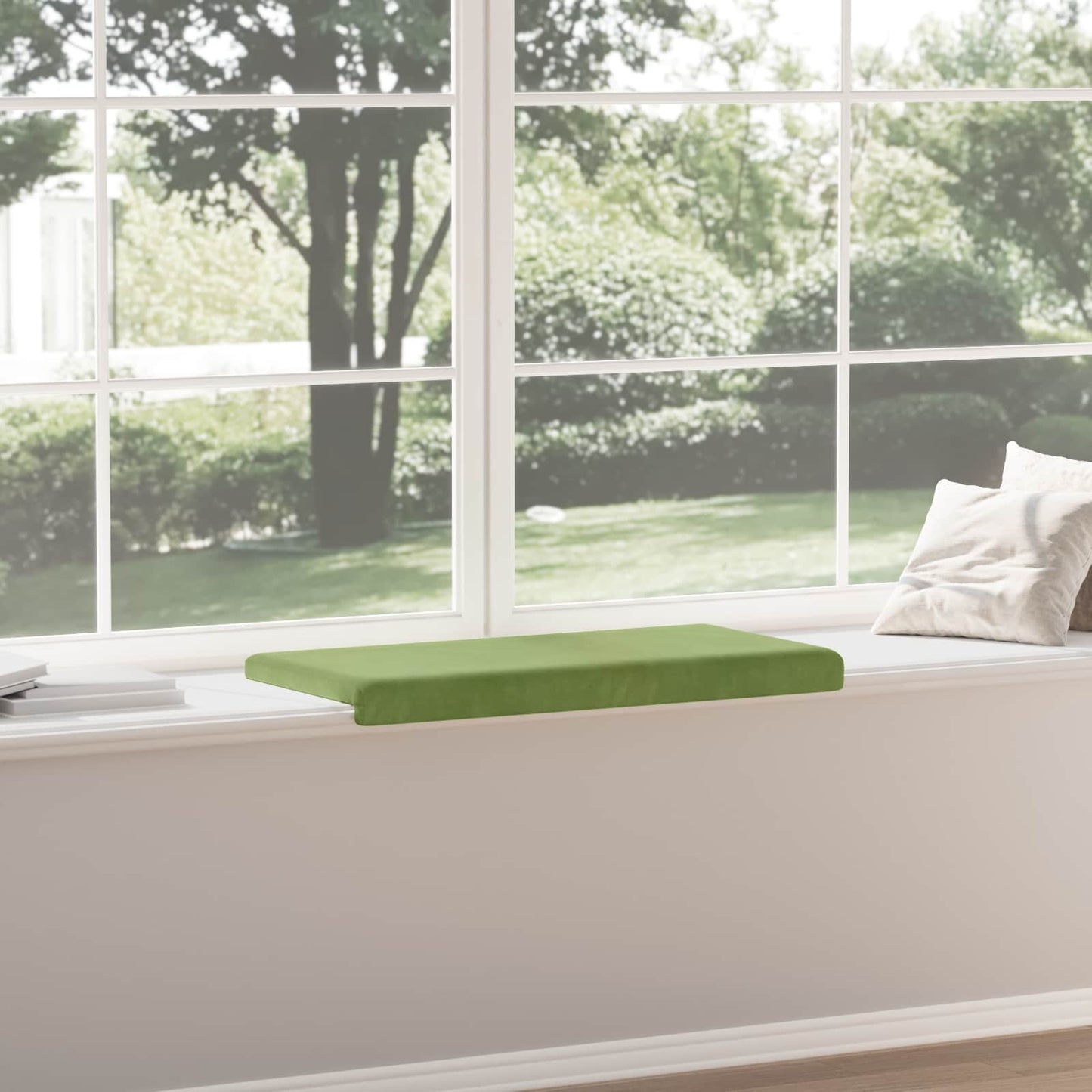 vidaXL Bench Cushion Velvet Light Green Depth 35 cm