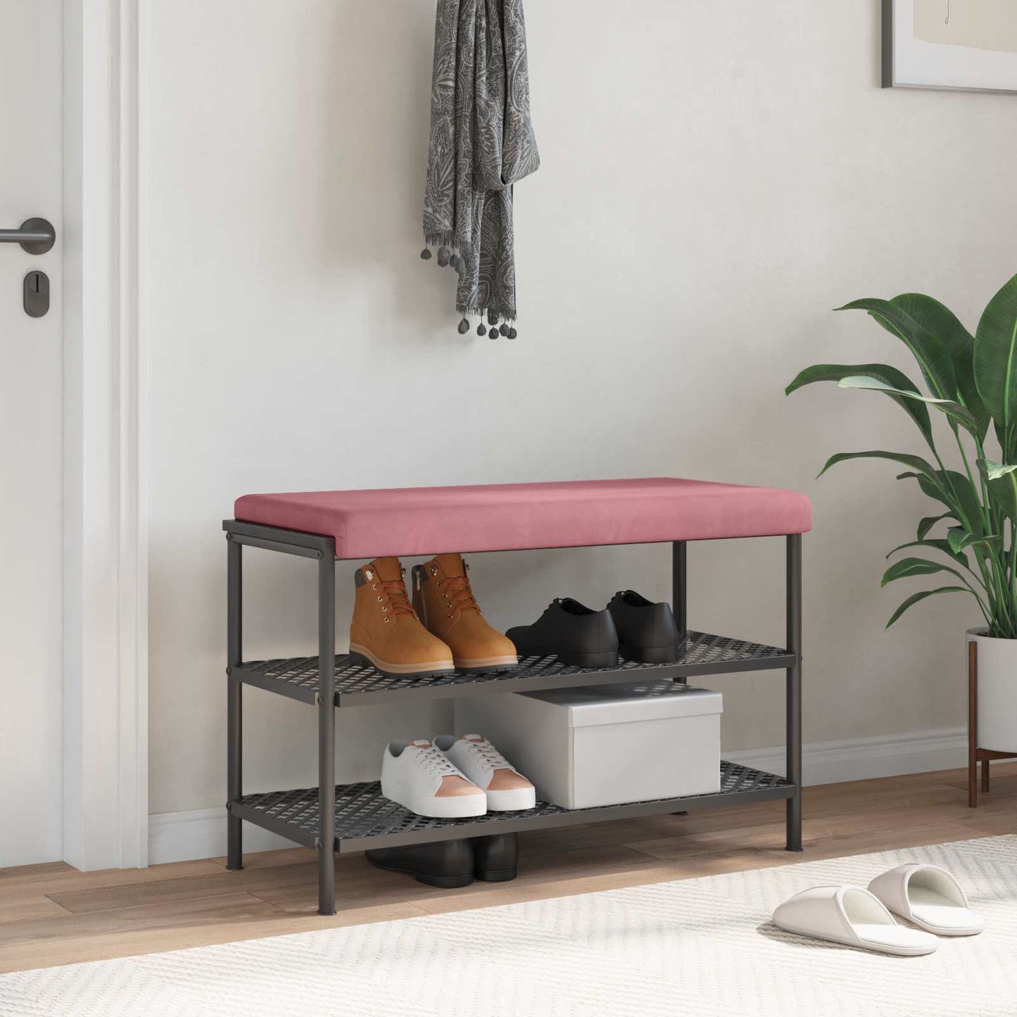 vidaXL Bench Cushion Velvet Pink Depth 35 cm