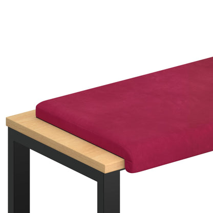 vidaXL Bench Cushion Velvet Wine Red Depth 35 cm