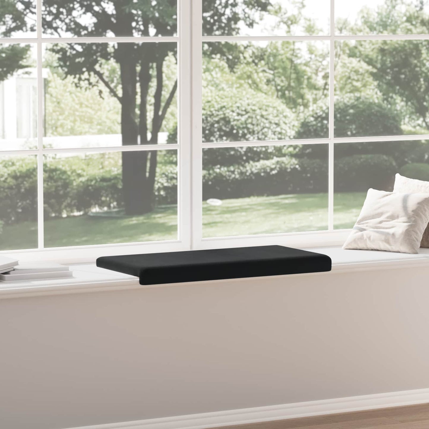 vidaXL Bench Cushion Velvet Black Depth 35 cm