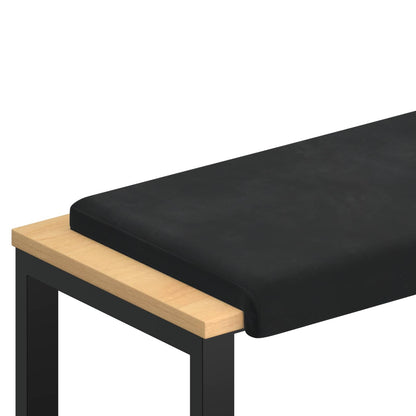 vidaXL Bench Cushion Velvet Black Depth 35 cm