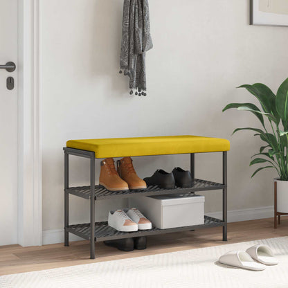 vidaXL Bench Cushion Velvet Yellow Depth 35 cm