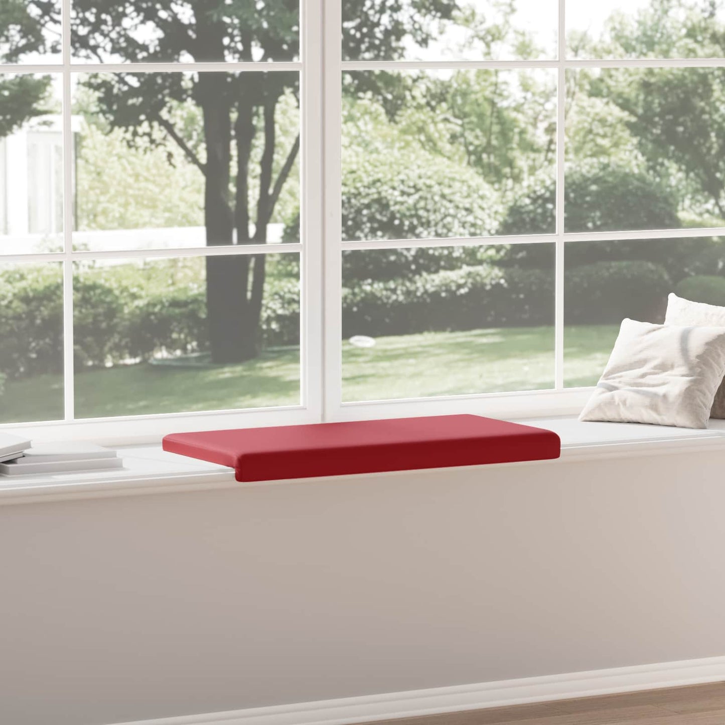 vidaXL Bench Cushion Faux Leather Wine Red Depth 35 cm