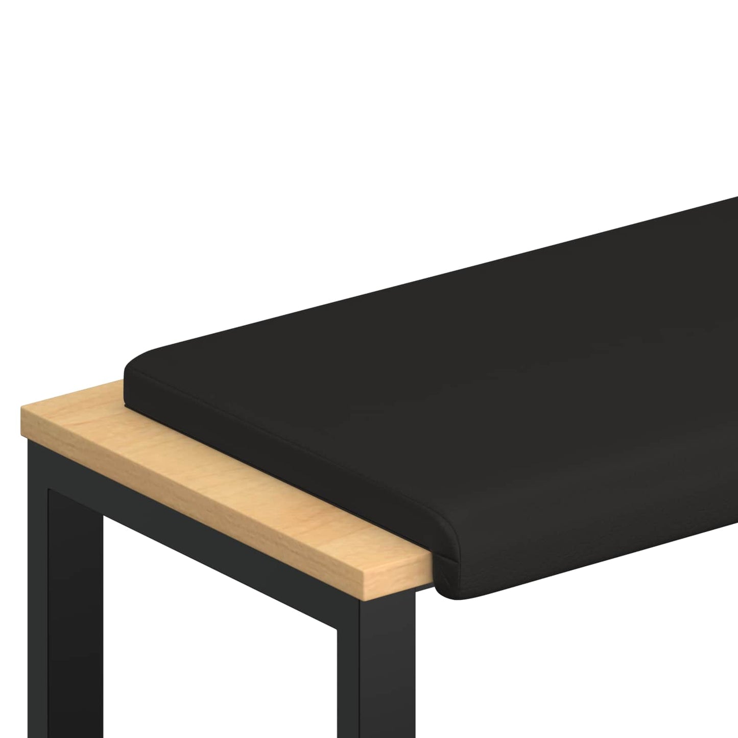 vidaXL Bench Cushion Faux Leather Black Depth 35 cm