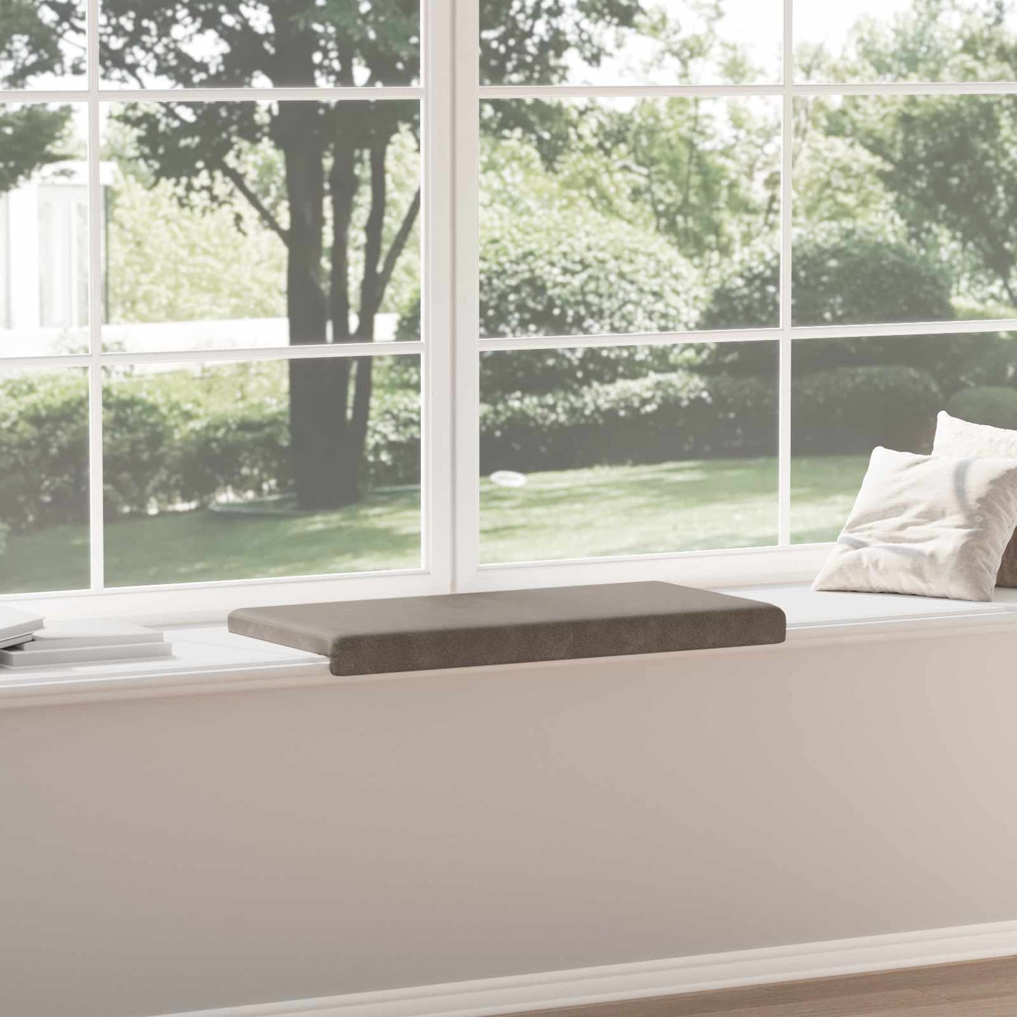 vidaXL Bench Cushion Faux Leather Grey Depth 35 cm