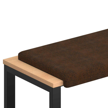vidaXL Bench Cushion Faux Suede Fabric Brown Depth 35 cm