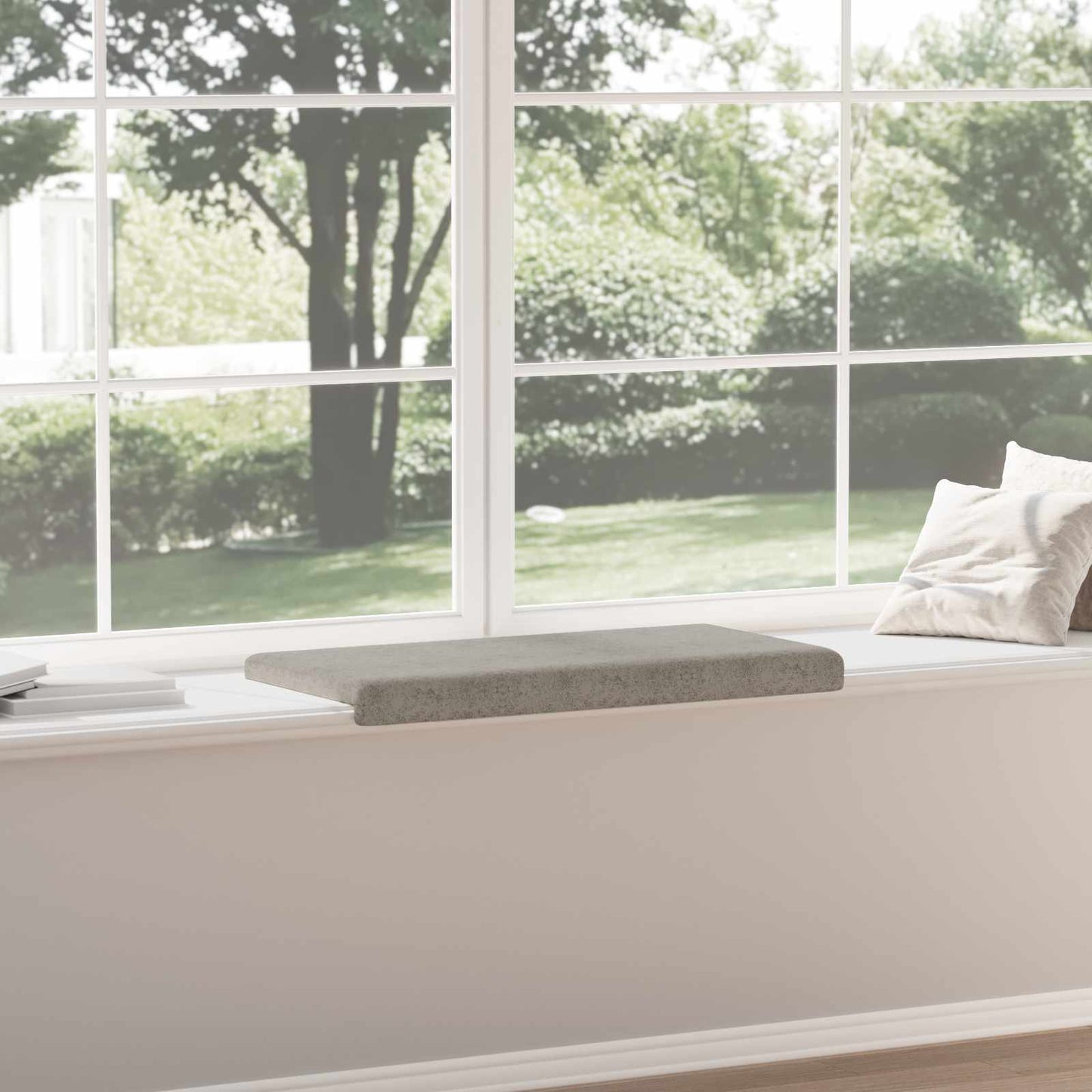 vidaXL Bench Cushion Faux Suede Fabric Light Grey Depth 35 cm