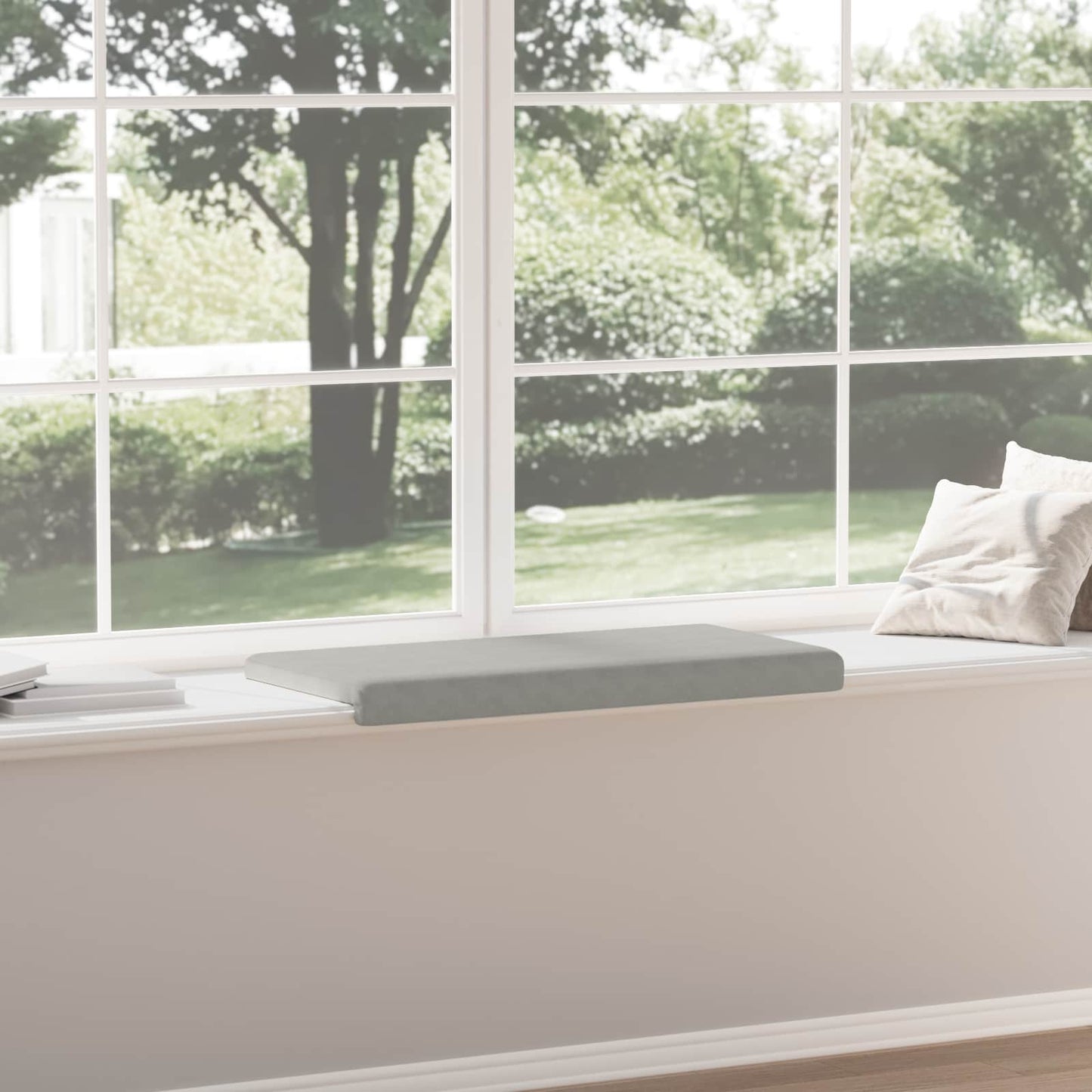 vidaXL Bench Cushion Microfiber Light Grey Depth 35 cm