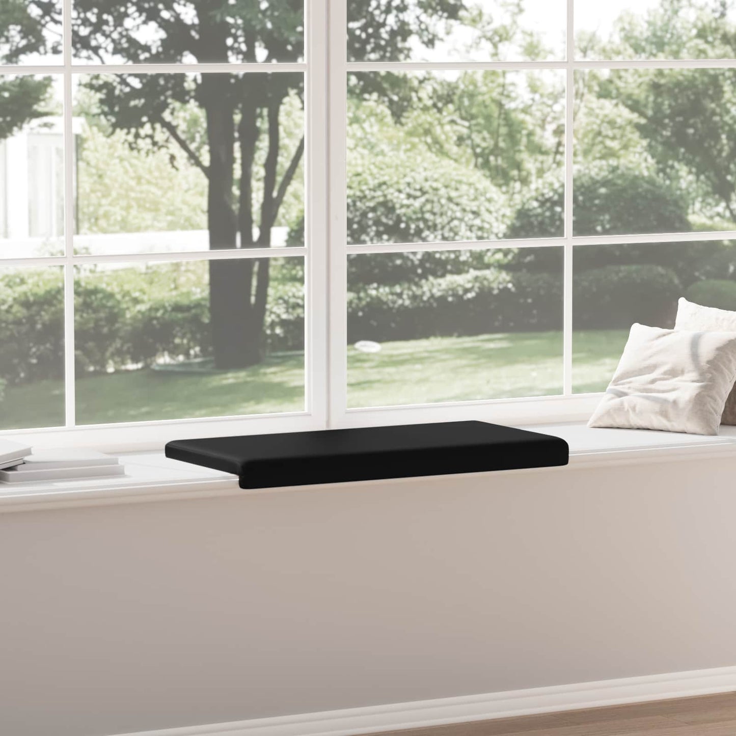 vidaXL Bench Cushion Microfiber Black Depth 35 cm
