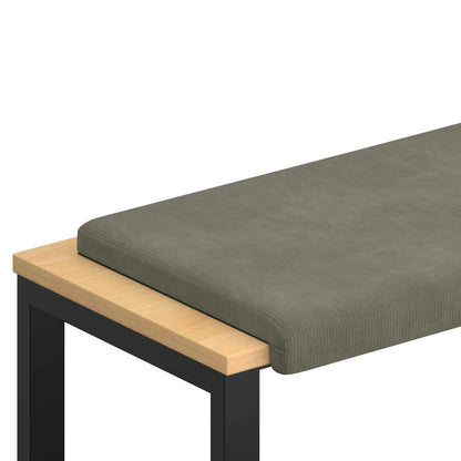 vidaXL Bench Cushion Corduroy Light Grey Depth 35 cm