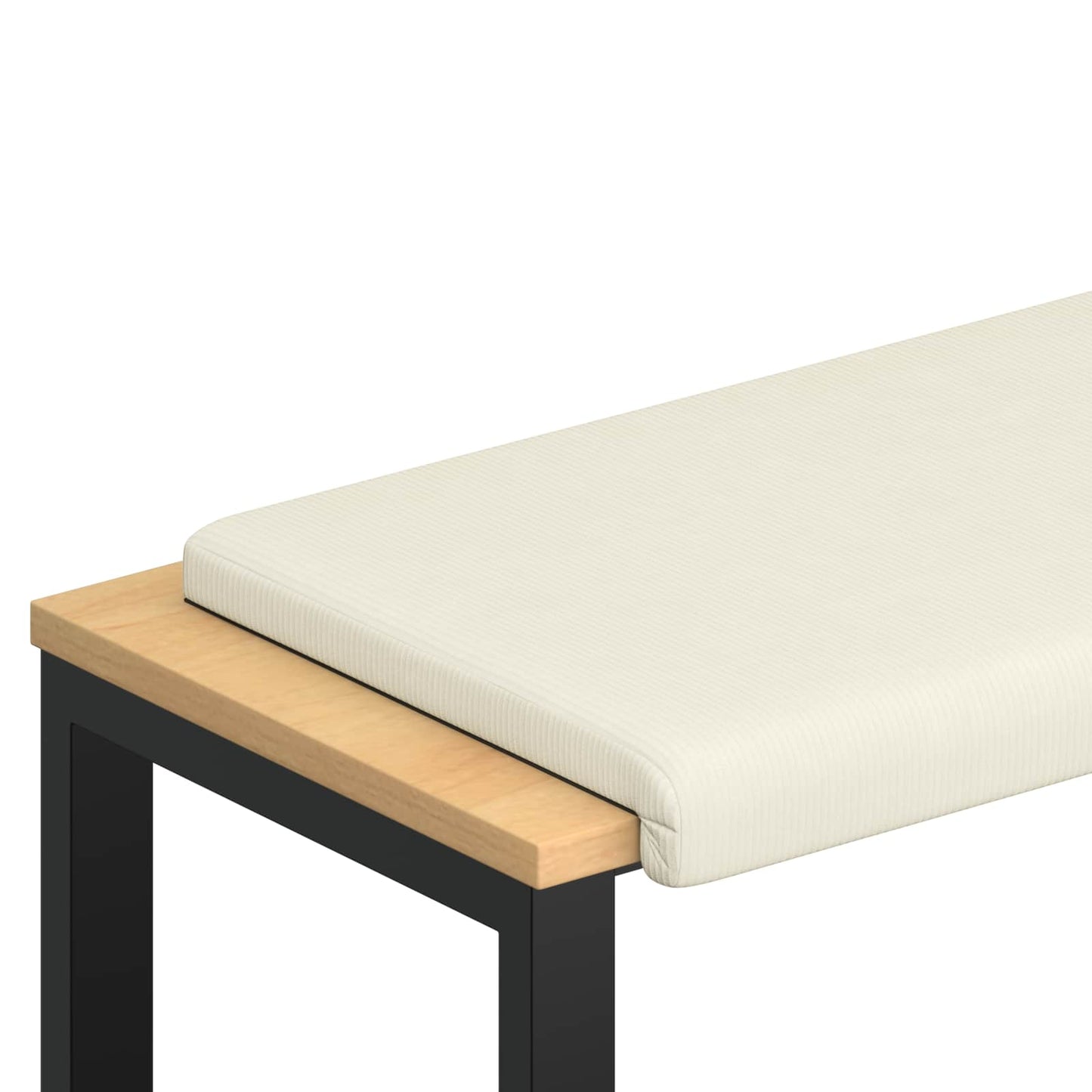 vidaXL Bench Cushion Corduroy Cream Depth 35 cm