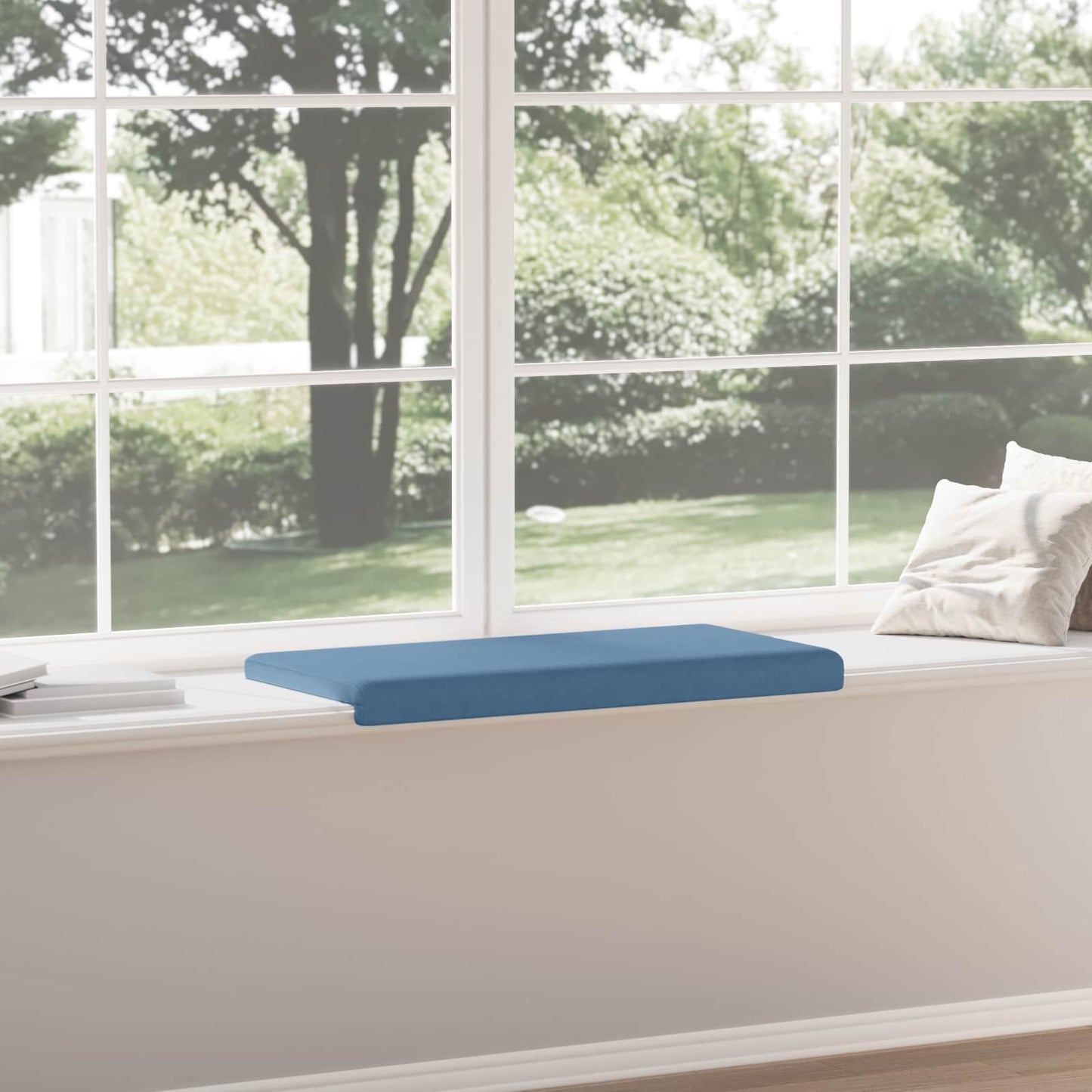 vidaXL Bench Cushion Corduroy Blue Depth 35 cm