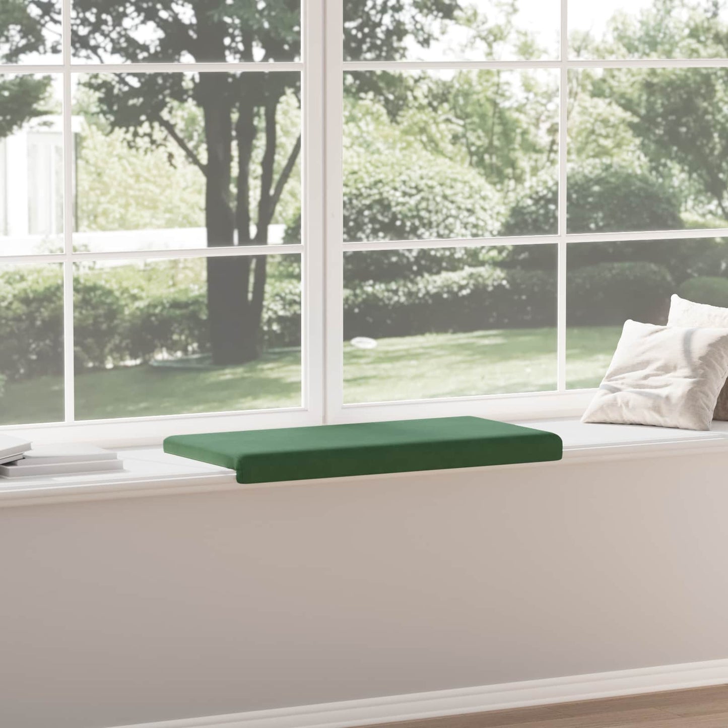vidaXL Bench Cushion Corduroy Dark Green Depth 35 cm