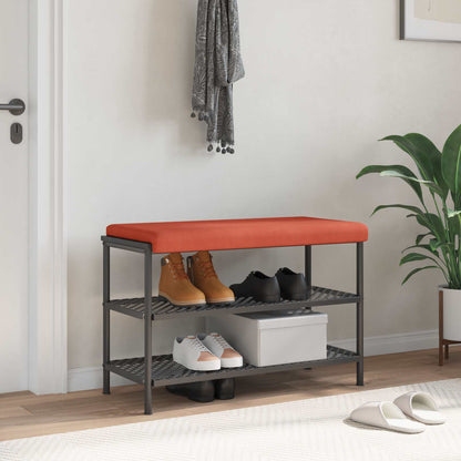 vidaXL Bench Cushion Corduroy Red Orange Depth 35 cm