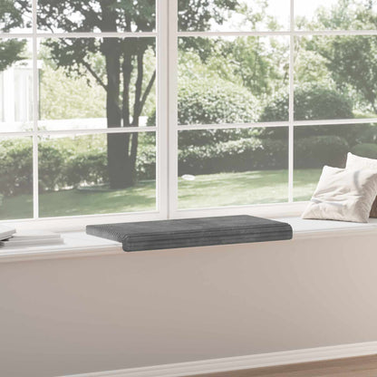 vidaXL Bench Cushion Plush Corduroy Light Grey Depth 35 cm