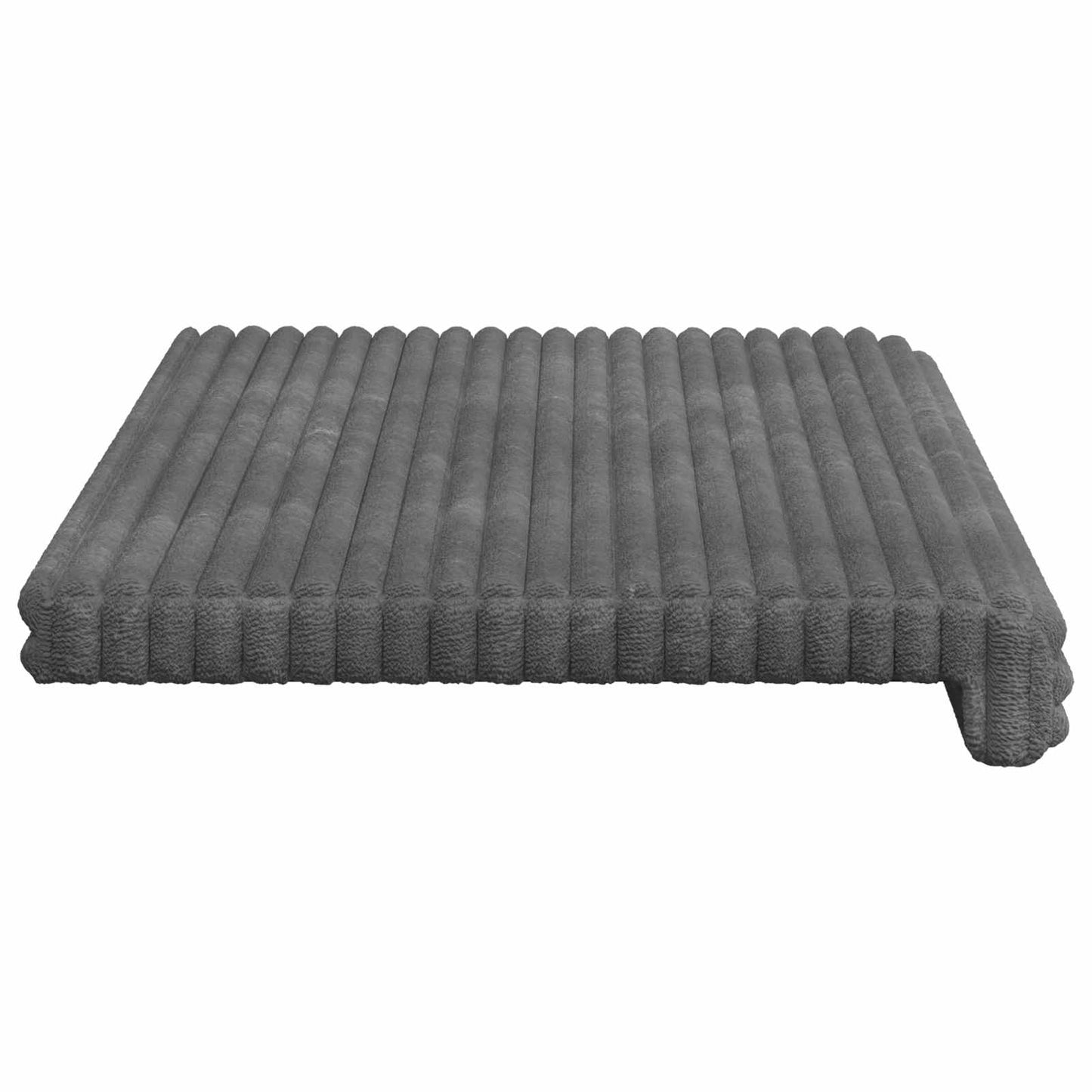 vidaXL Bench Cushion Plush Corduroy Light Grey Depth 35 cm