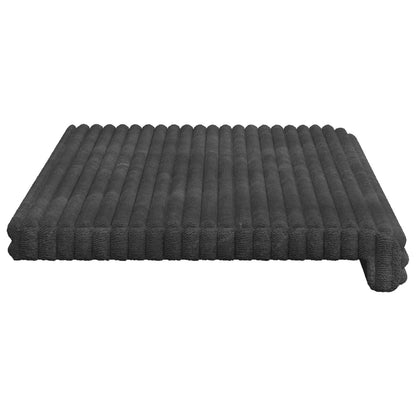 vidaXL Bench Cushion Plush Corduroy Dark Grey Depth 35 cm