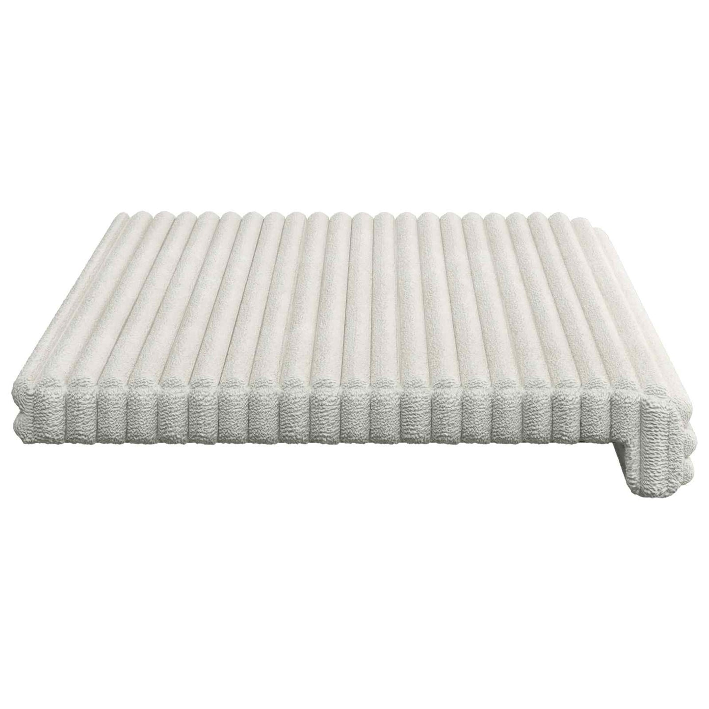 vidaXL Bench Cushion Plush Corduroy Cream Depth 35 cm