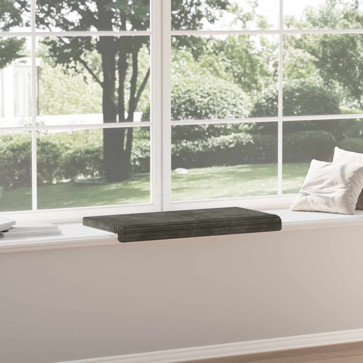 vidaXL Bench Cushion Plush Corduroy Anthracite Depth 35 cm