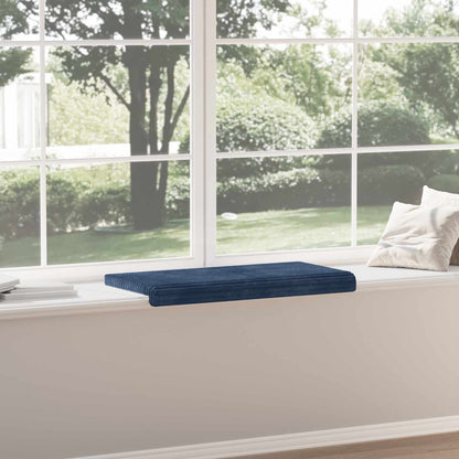 vidaXL Bench Cushion Plush Corduroy Navy Blue Depth 35 cm