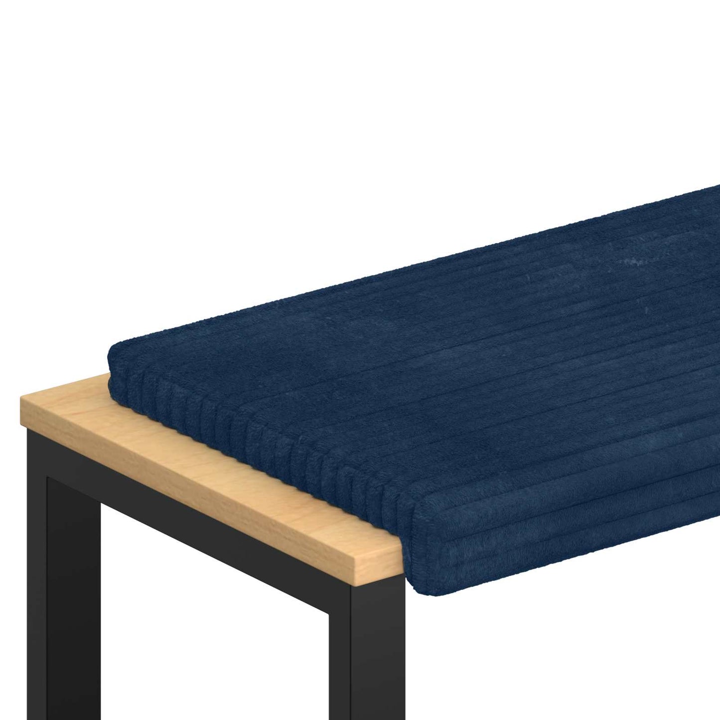 vidaXL Bench Cushion Plush Corduroy Navy Blue Depth 35 cm