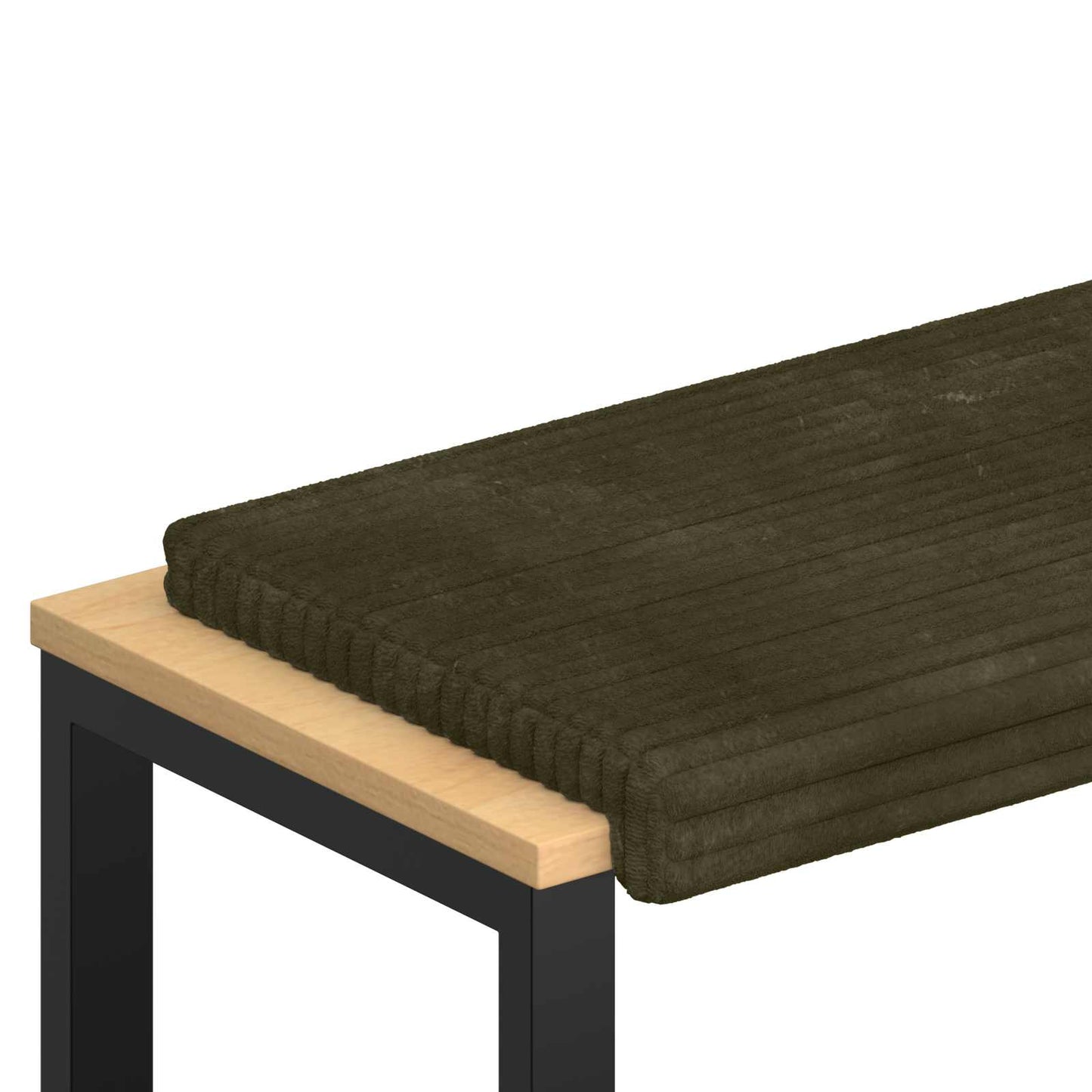 vidaXL Bench Cushion Plush Corduroy Green Depth 35 cm