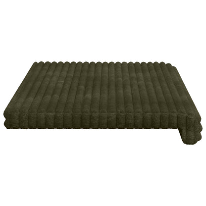 vidaXL Bench Cushion Plush Corduroy Green Depth 35 cm