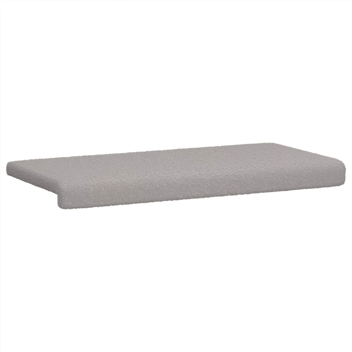 vidaXL Bench Cushion Sherpa Fabric Light Grey Depth 35 cm