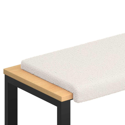 vidaXL Bench Cushion Sherpa Fabric Cream Depth 35 cm